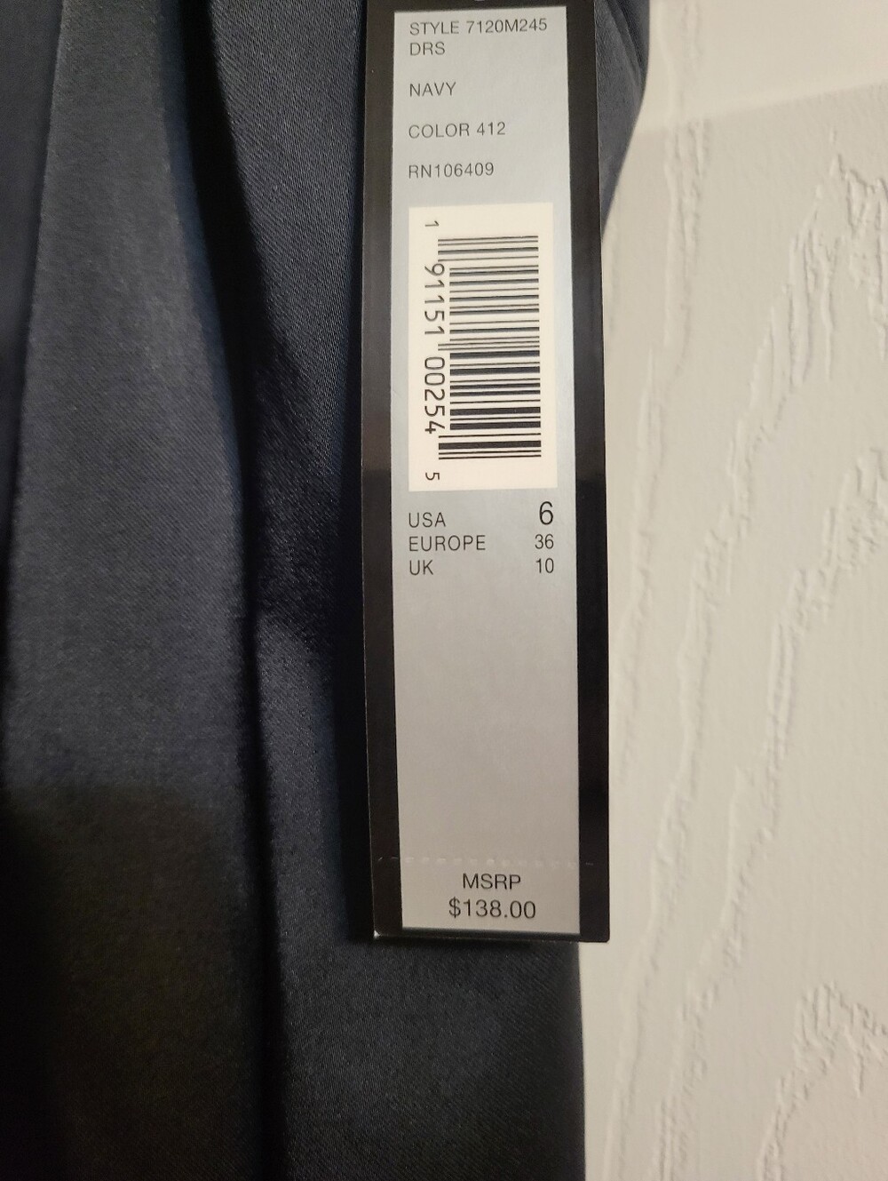 NWT Tahari Classic Midnight Navy Blue Off-Shoulder Midi Dress - Picture 3 of 13